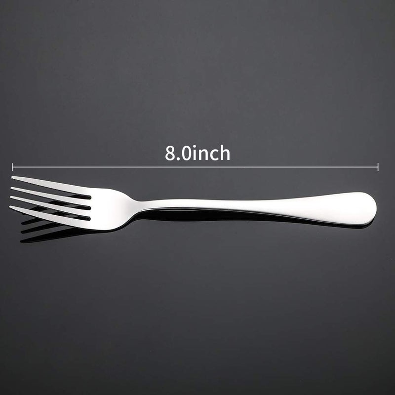 Briout Silverware, Dinner Fork 8 Inches, Forks Set of 12 Premium Food Grade Stainless Steel Forks for Home Kitchen Party Restaurant, Mirror Polished Dishwasher Safe - Image 2